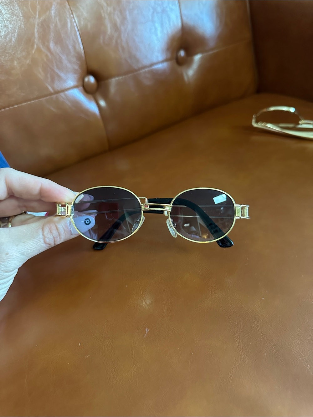 ASOS Gold Frame Black Lens Women's Sunglasses